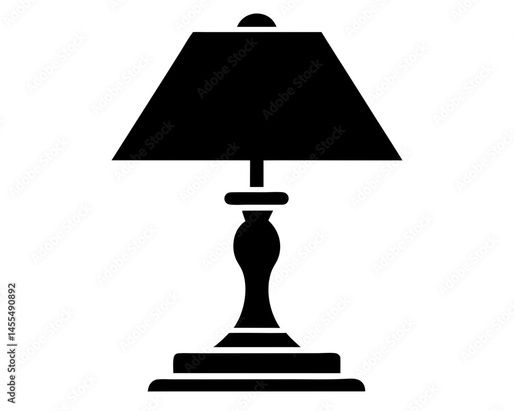 Table Lamp Silhouette SVG | Modern Lamp Vector Illustration Table Lamp Silhouette SVG | Modern Lamp Vector Illustration