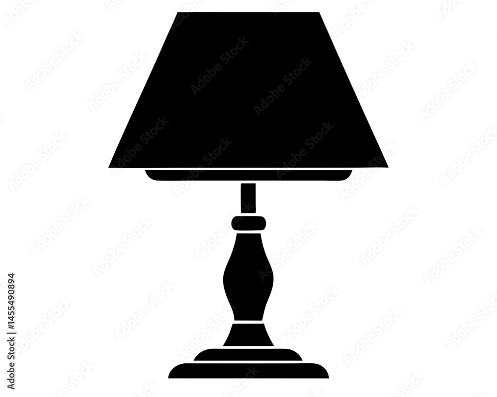 Table Lamp Silhouette SVG | Modern Lamp Vector Illustration Table Lamp Silhouette SVG | Modern Lamp Vector Illustration