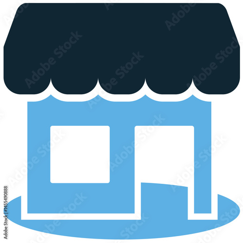 Store house icon vector for storage, supply chain, and warehouse logistics. Ideal for inventory control, product stocking, and commercial distribution planning illustration.