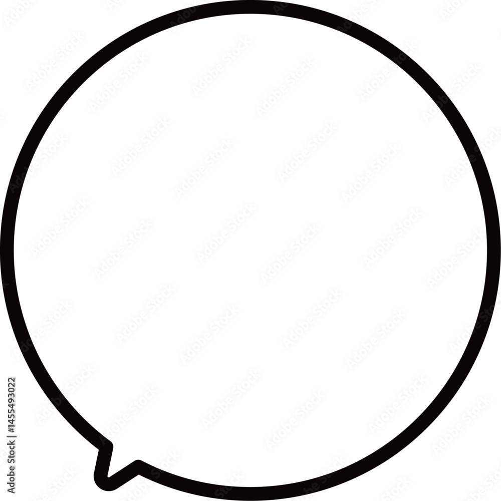 左下に尻尾、もしくは吹き出し口があるシンプルな丸みを帯びたふきだし。 左下に尻尾、もしくは吹き出し口があるシンプルな丸みを帯びたふきだし。