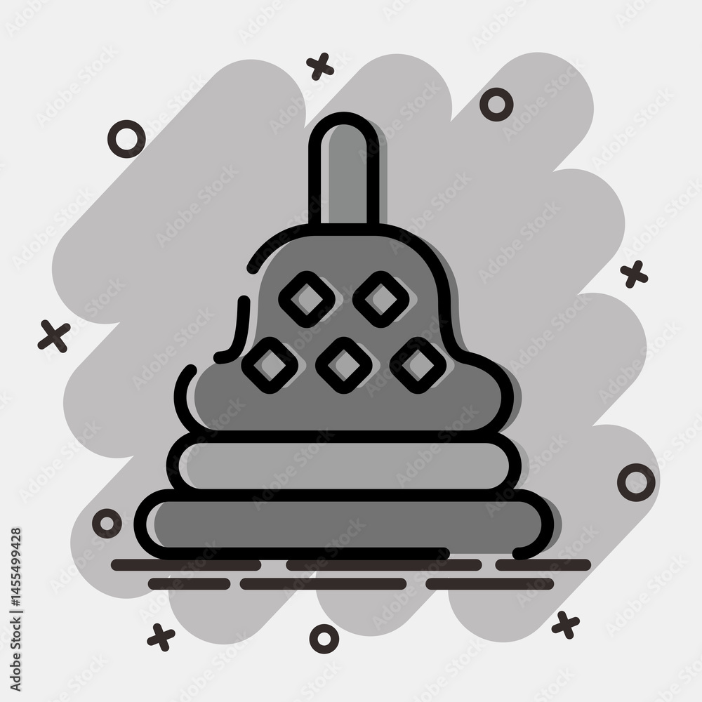 Icon stupa temple. Buddhism and vesak elements. Icon in comic style. Icon stupa temple. Buddhism and vesak elements. Icon in comic style.