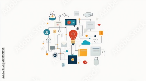 Wallpaper Mural Conceptual graphic of interconnected business processes Torontodigital.ca