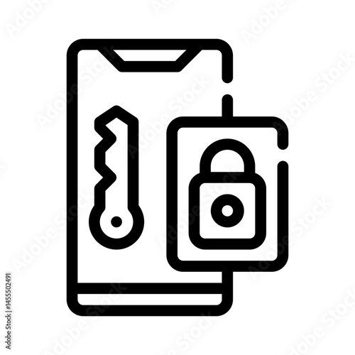 two factor authentication line icon