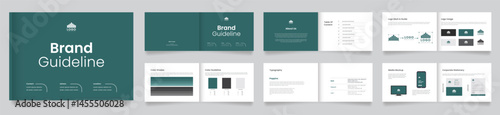 Creative Landscape Brand Guidelines template. Brand Strategy Guideline design. Brand Identity presentation design. Logo Guideline template. Logo Guide Book or Brand Manual Layout.