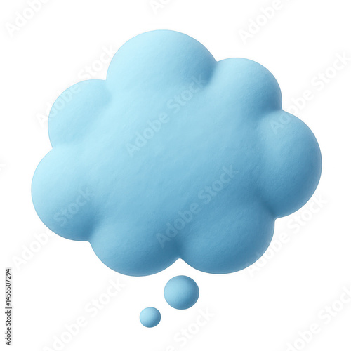 A soft blue thought bubble with a gentle texture, representing communication, ideas, and introspection.