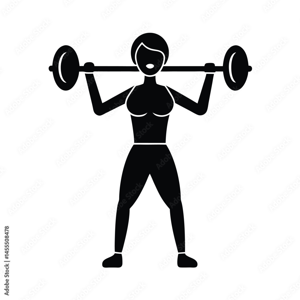 Minimal Female Weightlifter Vector Art Minimal Female Weightlifter Vector Art