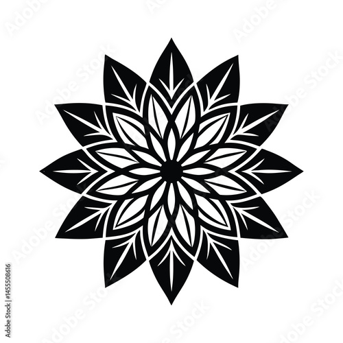 Minimal Mandala Leaf Outlines Vector Art