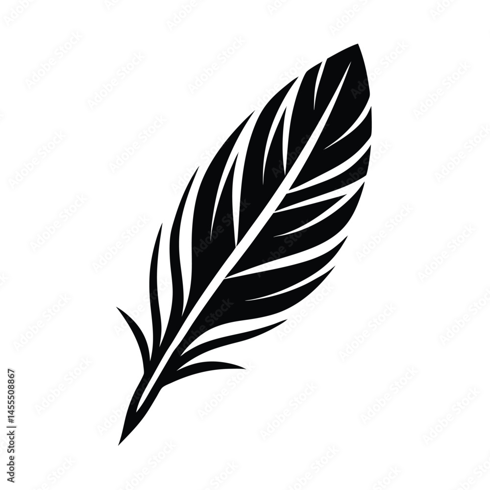 Obraz premium Minimal Tribal Feather Tattoo Vector Art