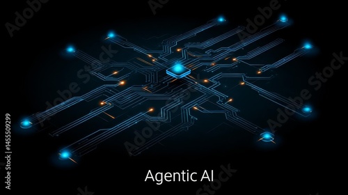 Futuristic circuit design for artificial intelligence. Agentic AI