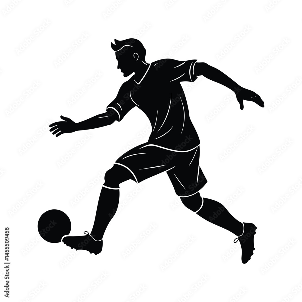 Naklejka premium Player Action Vector Silhouette