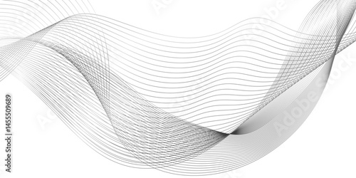 floating geometric abstract curved line are arranging randomly, abstract technology blend smooth wave lines with floating curved style, twisted and floating wavy geometric curve lines.