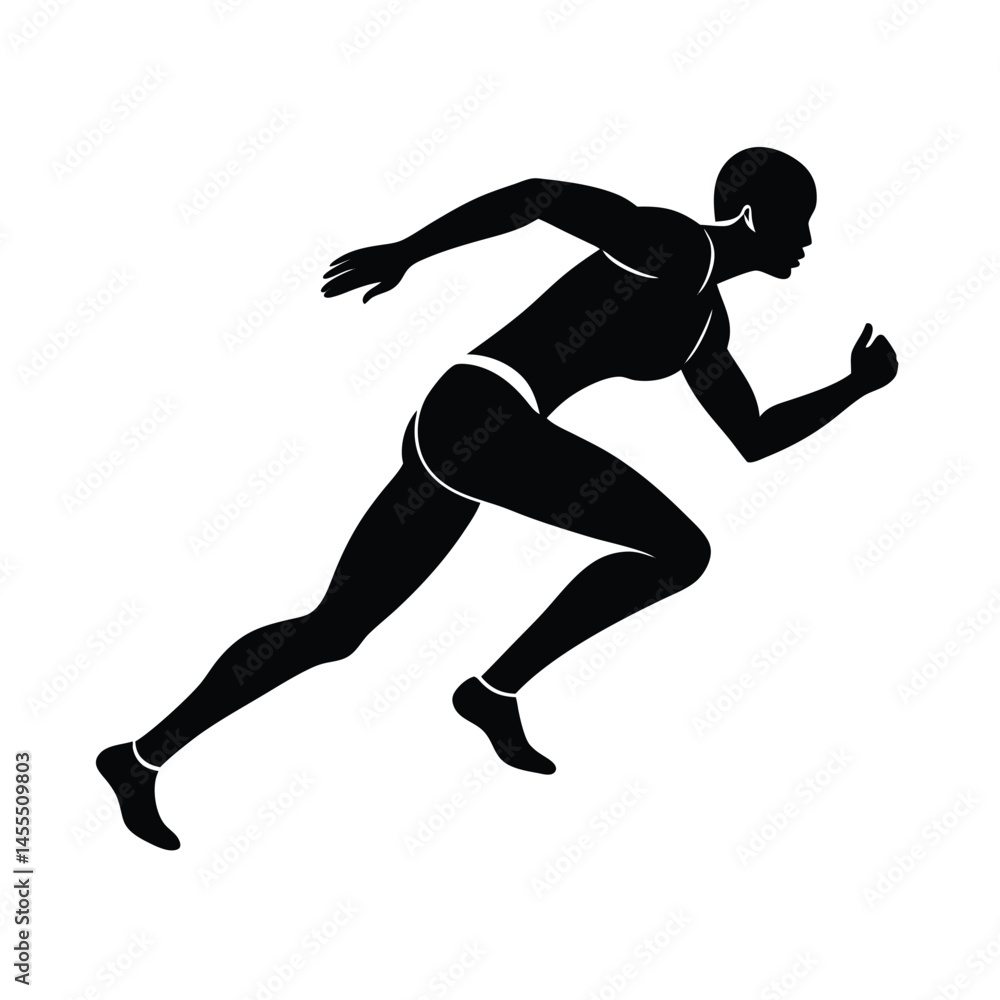 Runner Mid Stride Dynamic Vector Art Runner Mid Stride Dynamic Vector Art