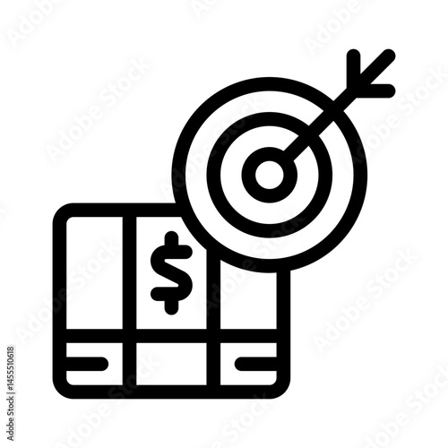 financial goal line icon