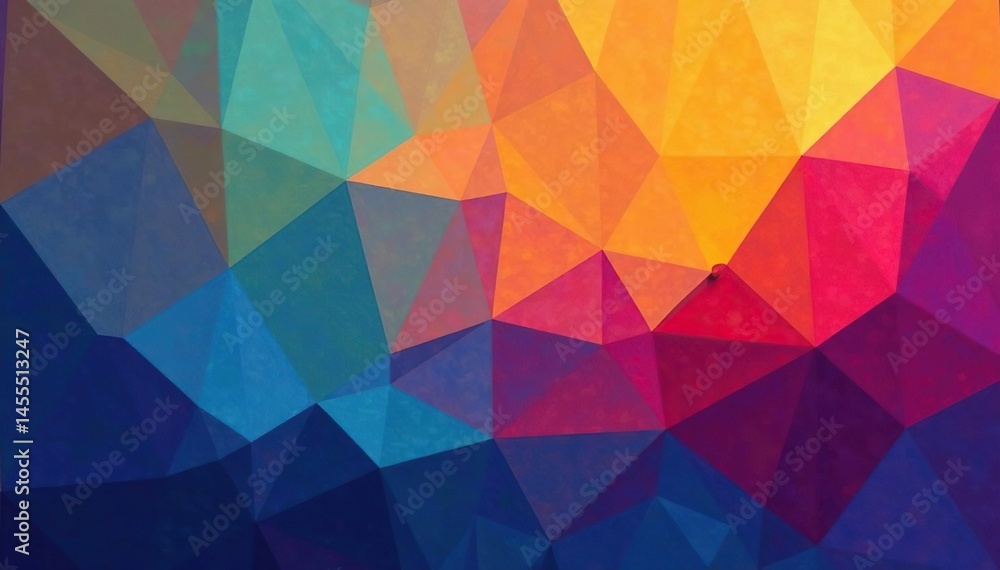 Fototapeta premium Geometric abstract shapes, vibrant color block, graphics, wall
