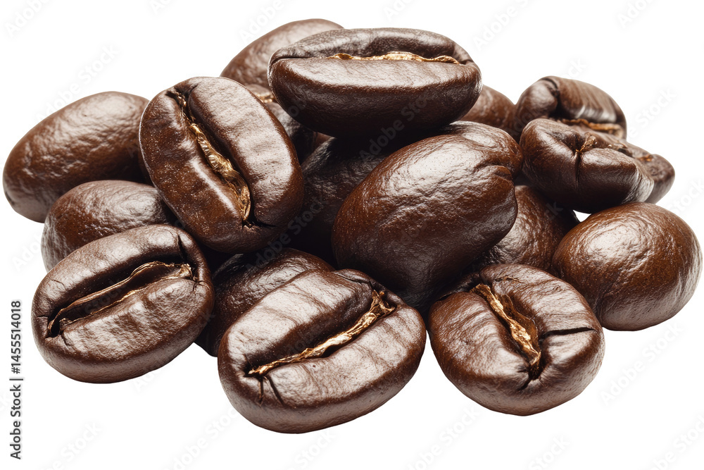 Roasted coffee beans, close-up Roasted coffee beans, close-up