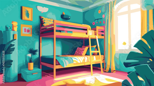 interior of a bedroom bunk bed