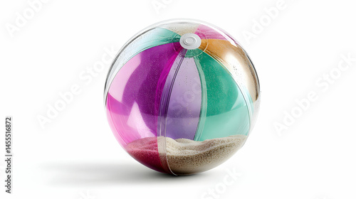 Beach Ball In Isolated White
