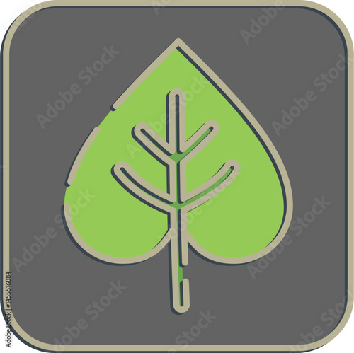 Icon leaf. Buddhism and vesak elements. Icon in embossed style.