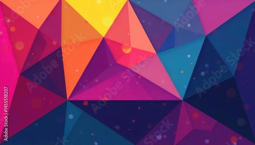 Geometric shapes, abstract kaleidoscope, vibrant hues, shapes, design element