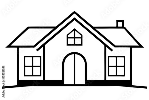 House vector silhouette illustration isolated on white background