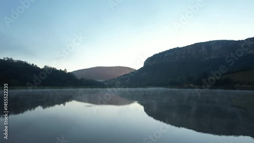 Wallpaper Mural Drone flying low over Lake Elland on the South cost of South Africa. Torontodigital.ca