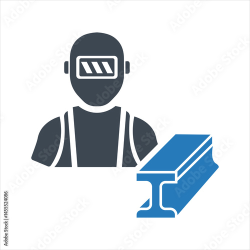 Steel industry icon. Steel worker icon
