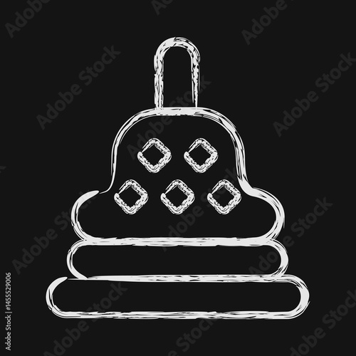 Icon stupa temple. Buddhism and vesak elements. Icon in chalk style.