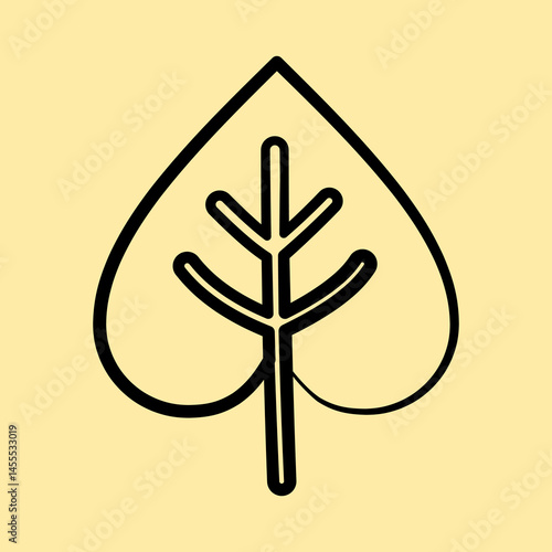 Icon leaf. Buddhism and vesak elements. Icon in hand drawn style.