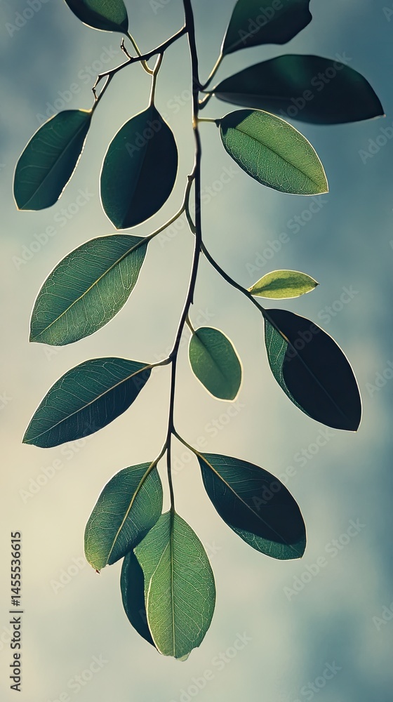 Lush foliage against a soft sky Lush foliage against a soft sky