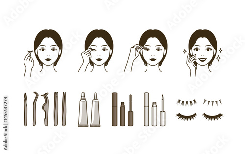 How to put on(wear) fake eyelashes, How to apply false eyelashes, eyelash extensions
