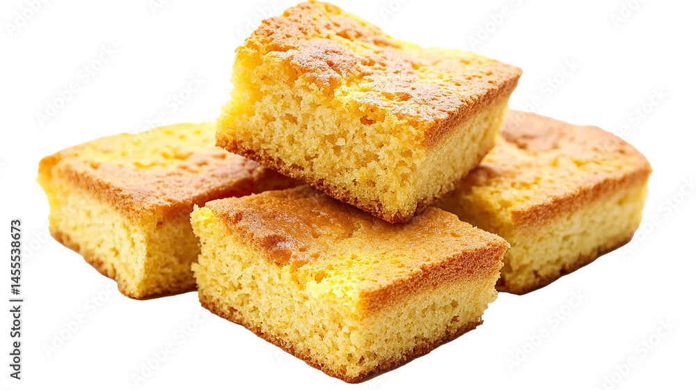 Cornbread isolated in White background ,Transparent Background ,Food image Cornbread isolated in White background ,Transparent Background ,Food image