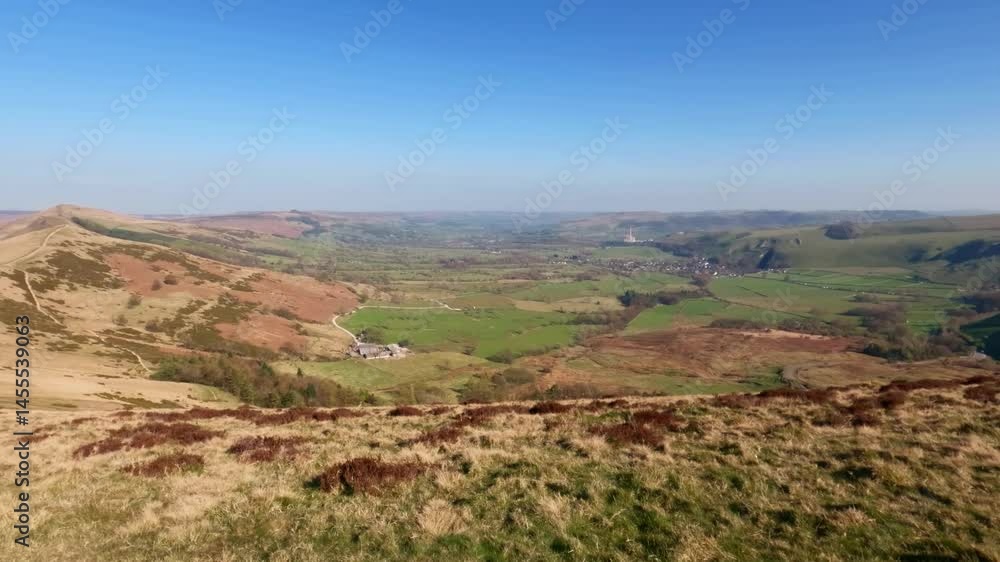 Aerial video over the beautiful views of Mam Tor Hope Valley UK Aerial video over the beautiful views of Mam Tor Hope Valley UK