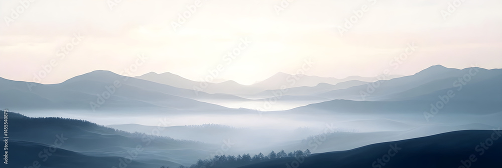Dreamlike Dawn: A Tranquil Landscape Out of Focus Dreamlike Dawn: A Tranquil Landscape Out of Focus