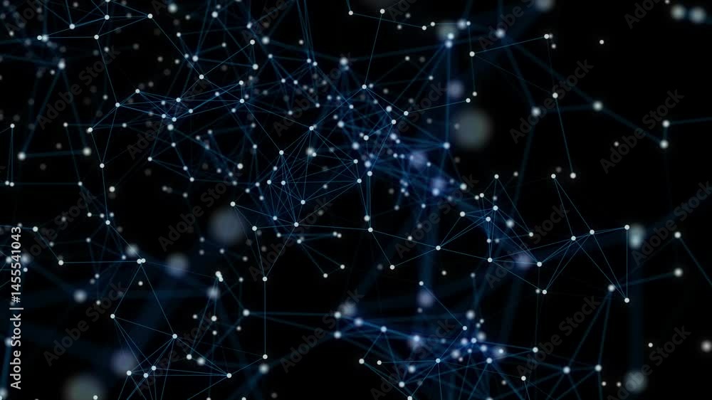 AI technology plexus background of animated lines and dot connection network triangles. Artificial intelligence concept animation video 4k background.	
