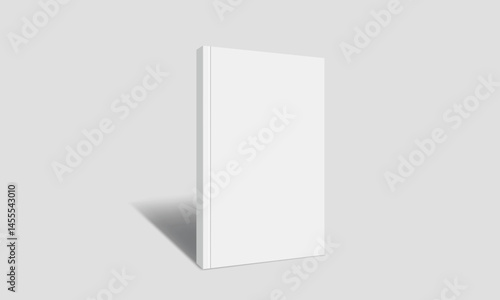 Blank book cover mockup design. Closed book, magazine or notebook template with shadow. Vector illustration