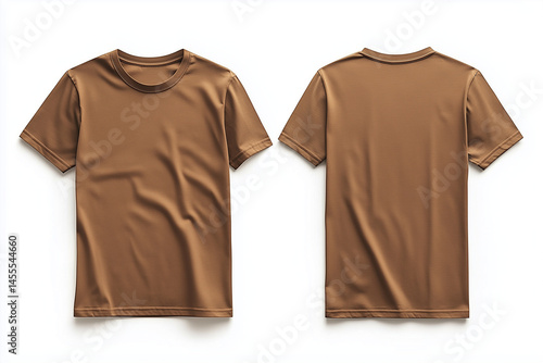 T-shirt front and back mockup on a white background, with no text or logo on the shirt.