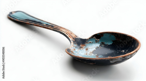 Rusty Spoon in isolated white