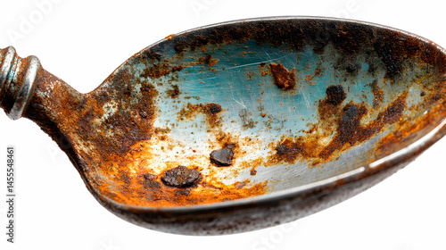 Rusty Spoon in isolated white