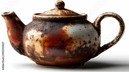 Rusty Teapot in Isolated White