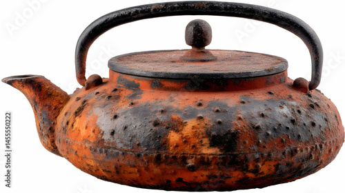Rusty Teapot in Isolated White