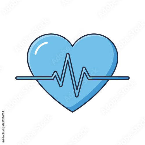 Heartbeat Icon in Blue Color Representing Healthcare, suitable for UI icon or educational material  