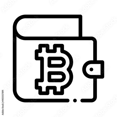 Bitcoin wallet line icon