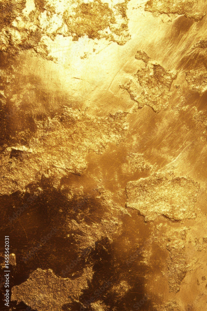 Naklejka premium Golden abstract textures and flowing metallic forms create a sense of richness, elegance, and premium quality. Perfect for luxury branding, high end packaging.