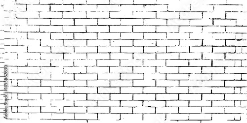 white brick wall, masonry pattern of painted stone and concrete