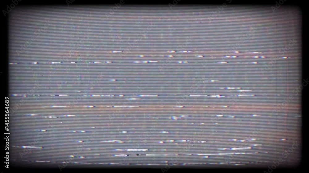 Glitch Analog TV Screen Noise Defects and Artifacts Overlay Effect.