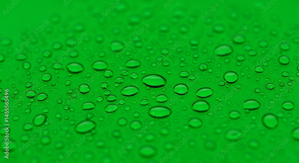 Emerald Dewdrops: A Macro Photography of Water Droplets on a Vibrant Green Surface Emerald Dewdrops: A Macro Photography of Water Droplets on a Vibrant Green Surface