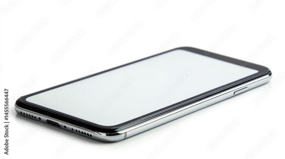 Sleek Smartphone: Minimalist Product Shot with Blank Screen Sleek Smartphone: Minimalist Product Shot with Blank Screen