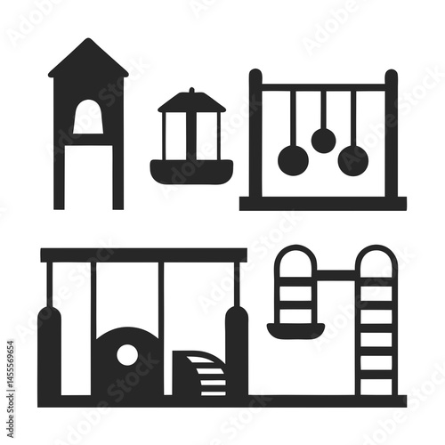 Playground icon vector silhouette illustration isolated on white background