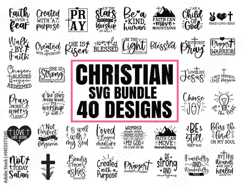 Christian svg bundle, Religious svg, Scripture svg, Bible Verse svg, Blessed svg, Jesus Svg, God Svg, Faith svg, Cut Files for Cricut Art & Illustration
