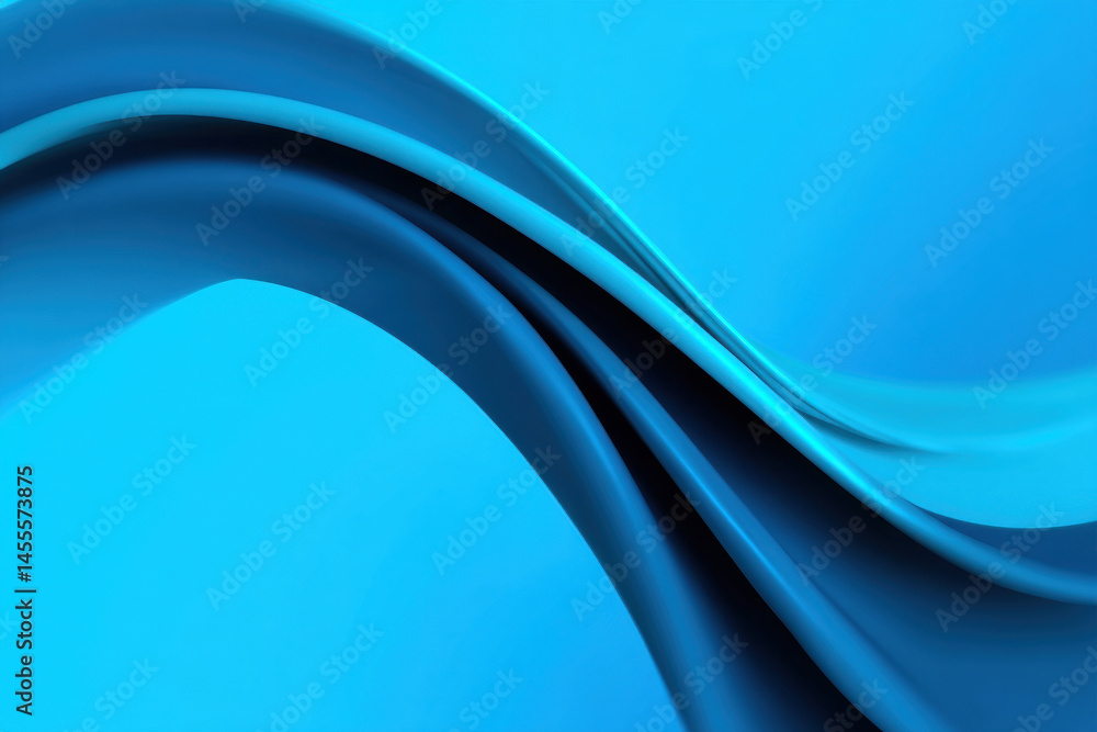 Obraz premium Smooth Abstract Wavy Blue Curves Background